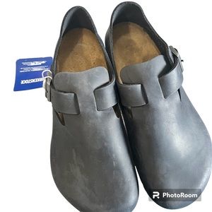 Birkenstock London BS black leather size 39 - 8.5 NEW